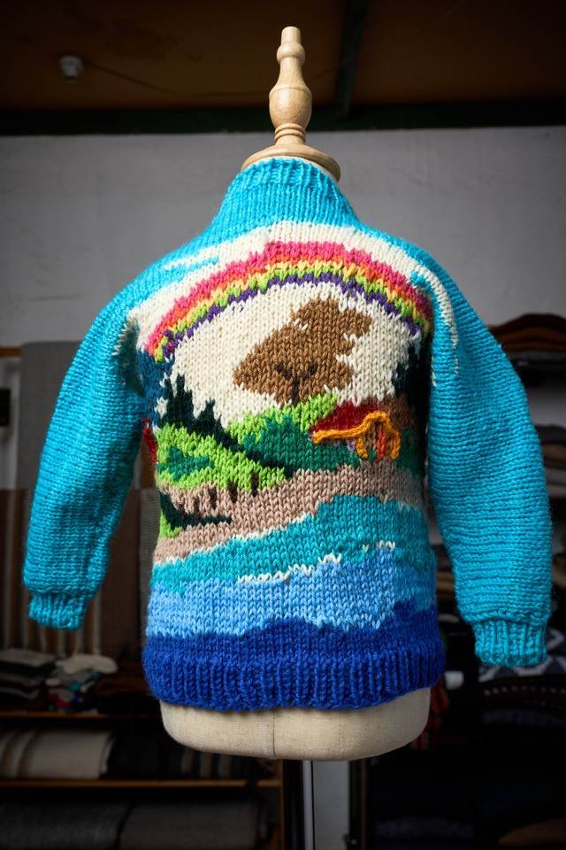 Pieza infantil turquesa con paisaje, uso / posición